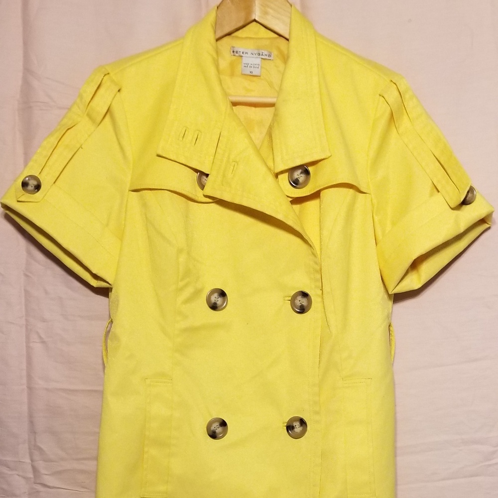 Peter Nygard yellow double breasted jacket